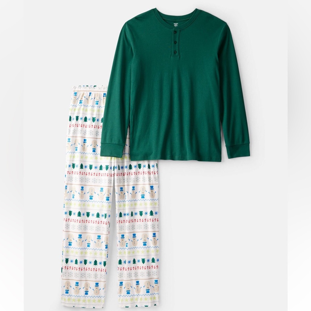 Carters Green and White Pajamas